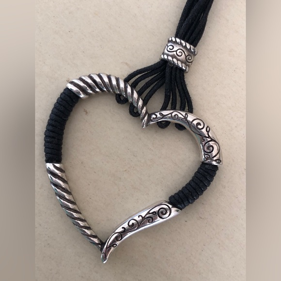 Brighton heritage hearts black multicord and silver tone necklace - Picture 10 of 12